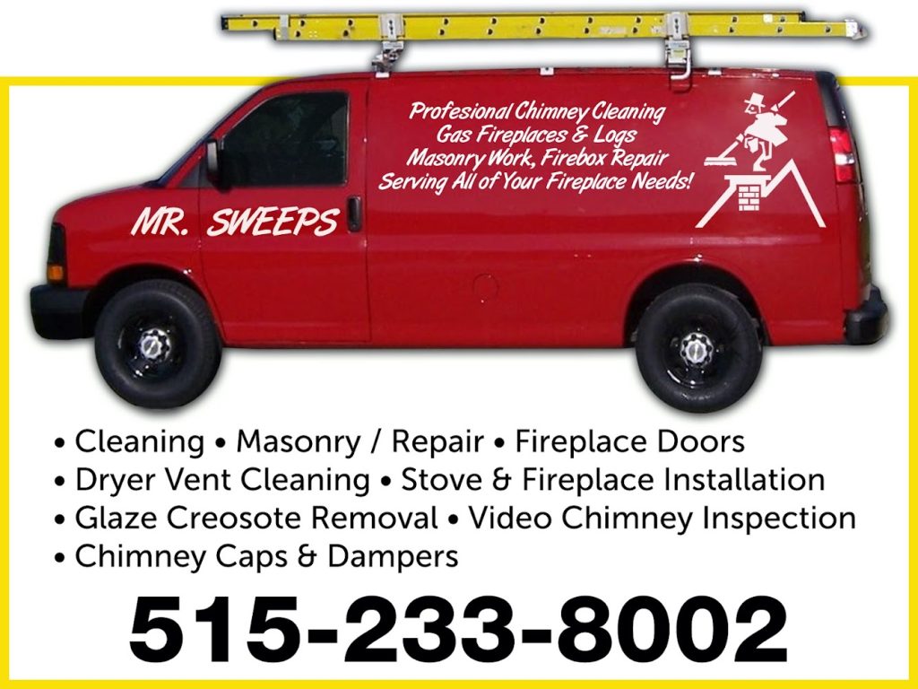 Mr. Sweeps Fireplaces offering chimney services in Ames
